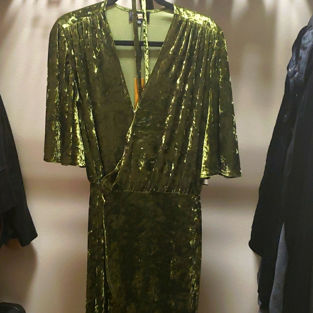 Beautiful velveteen green dress